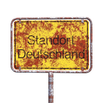 Ortsschild - Ortstafel - Standort Deutschland - Freisteller - Freigestellt
