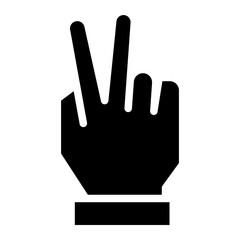 Hand gesture V sign for victory or peace vector icon for apps and websites