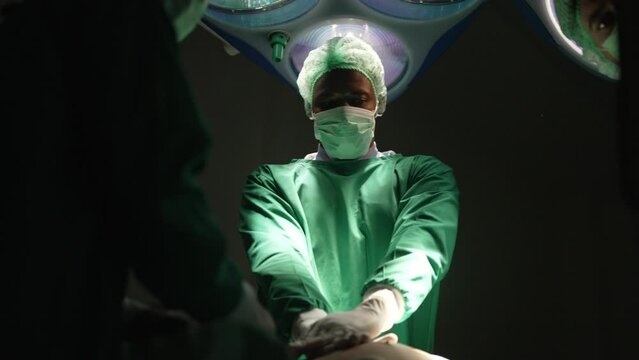 Surgeons work at operating room.