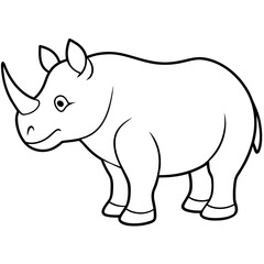 Rhinoceros isolated mascot,Rhinoceros silhouette,rhino vector,icon,svg,characters,Holiday t shirt,black Rhinoceros drawn trendy logo Vector illustration,rhino line art on a white background