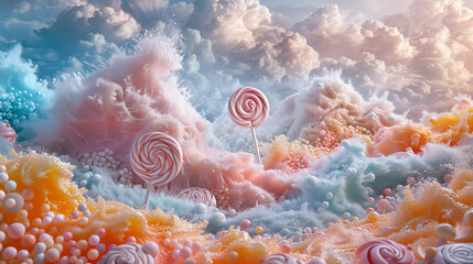 Enchanting waves of pastel candy colours adorned