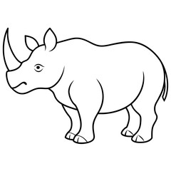 Rhinoceros isolated mascot,Rhinoceros silhouette,rhino vector,icon,svg,characters,Holiday t shirt,black Rhinoceros drawn trendy logo Vector illustration,rhino line art on a white background
