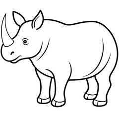 Rhinoceros isolated mascot,Rhinoceros silhouette,rhino vector,icon,svg,characters,Holiday t shirt,black Rhinoceros drawn trendy logo Vector illustration,rhino line art on a white background