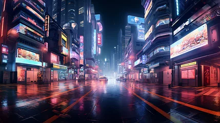Foto op Plexiglas city at night © IYIKON