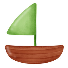wooden boat clipart