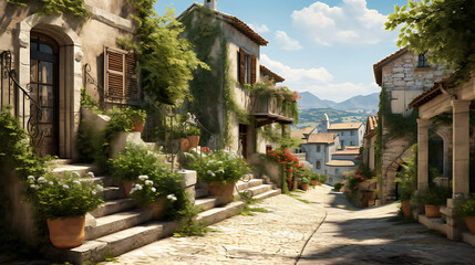Explore the historical backdrop of French village - 786865550