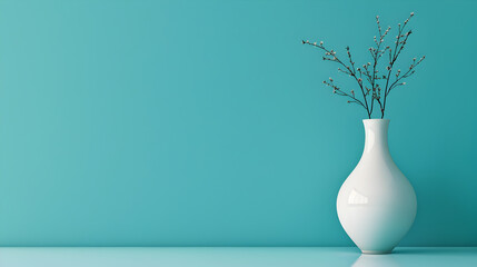 Ethereal Elegance: A White Vase Blooms With Delicate Flowers