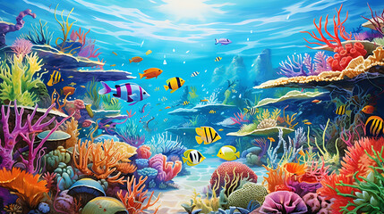 Exploring vibrant coral reefs and tropical fish