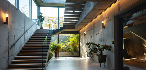 Obraz premium looking down a glass staircase