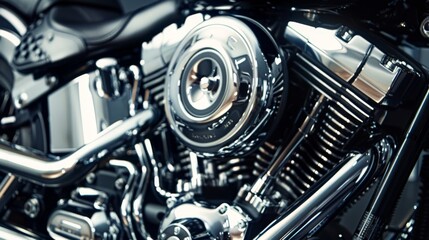 Motorcycle engine. Motor and mechanism closeup
