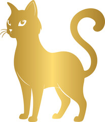 Golden animal icon, golden cat icon