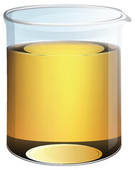Vector illustration of a beaker with yellow fluid