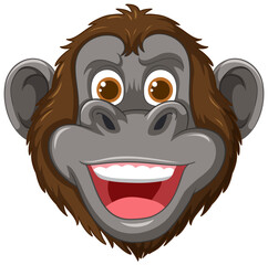 Vector graphic of a smiling monkey face