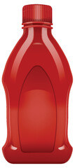 Vector illustration of an empty red ketchup bottle