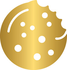 Food and drink icon, golden cookie icon