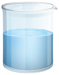 Vector illustration of a full glass of water