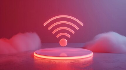 Online coverage area with 3D WiFi symbol