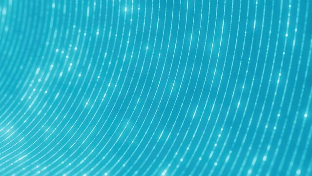 Seamless reversable loop of light blue blinking dots. Abstract loopable tech motion background. Futuristic data transfer, artificial intelligence, technology, metaverse, engineering in depth of field