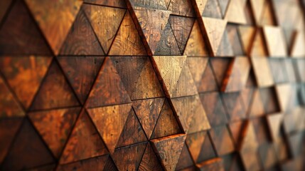 Low poly wooden texture panel - obrazy, fototapety, plakaty