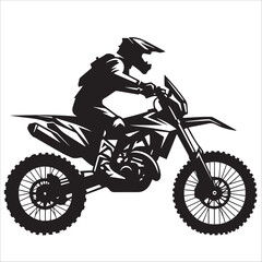 Naklejka premium Motocross with rider silhouette Vector