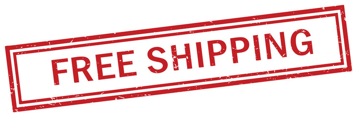 Red free shipping rubber stamp