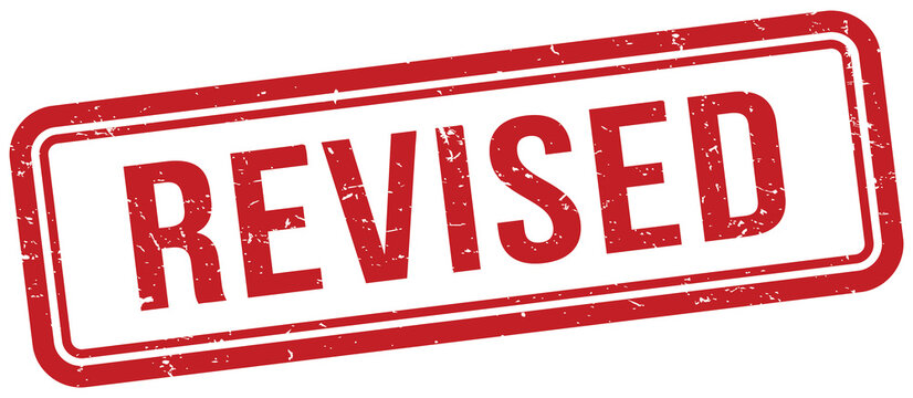 Red revised rubber stamp