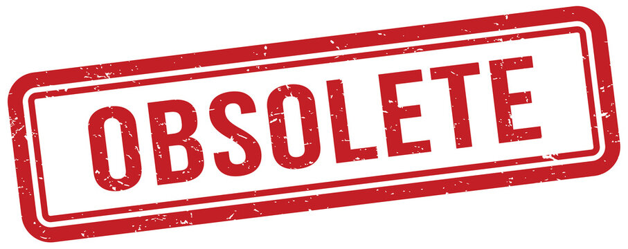 Red obsolete rubber stamp