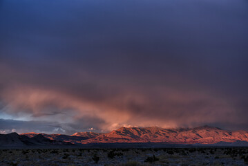 Sunset along Route 127 in the Mojave Desert - obrazy, fototapety, plakaty
