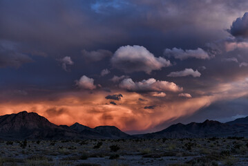 Sunset along Route 127 in the Mojave Desert - obrazy, fototapety, plakaty