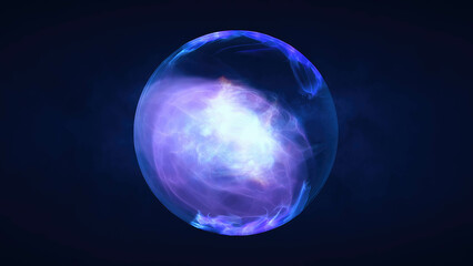 Blue translucent glass energy futuristic magic round ball liquid plasma sphere. Abstract background. Video in high quality 4k, motion design