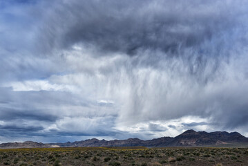 Storm Clouds over Ash Meadows National Wildlife Refuge, located in the Amargosa Valley in southwestern Nevada, east of Death Valley National Park.