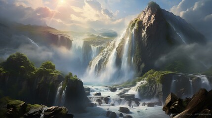 waterfall in the morning