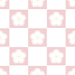 Sakura Flower Japanese Style Seamless Pattern for Textile. Text in Japanese Language - Spring.