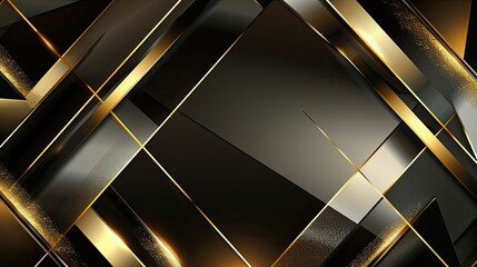 Create a visually opulent presentation featuring abstract gold triangle shapes and luxurious golden...
