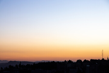 Sunrise and empty sky in the city of Fes
