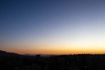 Sunrise and empty sky in the city of Fes