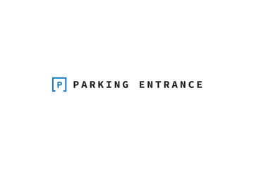 simple traffic sign logo design vector for parking area, and parking entrance. modern initial P sign logo design vector illustration with outline and minimalist styles.