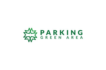 green traffic sign logo vector design template for parking green area. modern eco green parking area iconic logo design vector illustration for business, branding and company