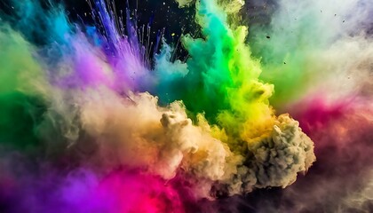 Obraz na płótnie Canvas ai generative of hyper realistic of nebula made from rainbow smoke