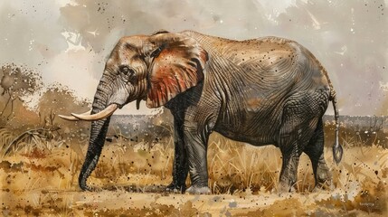 Fototapeta premium Elephant Side View.