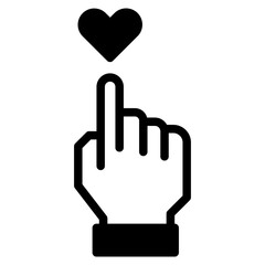 Heart in hand icon