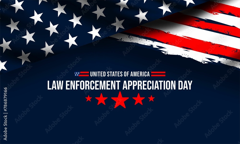 Wall mural law enforcement appreciation day (lead) is observed every year on january 9, to thank and show suppo - Wall murals