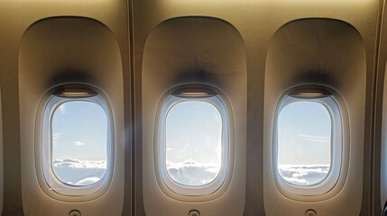 Airplane windows from inside