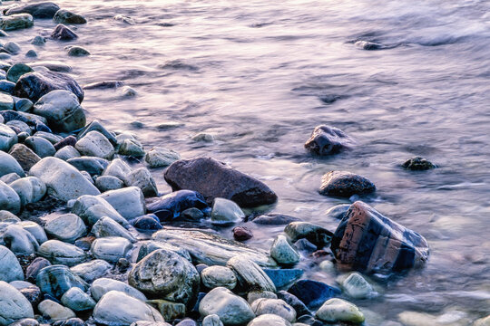Shore with stones by the sea