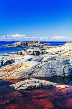 Rocky archipelago at the coast a sunny summer day