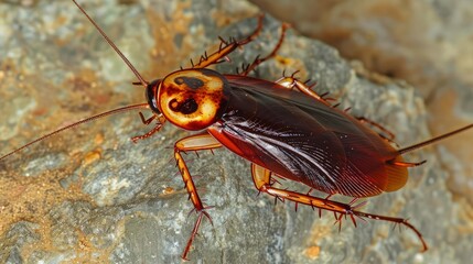 Cockroaches on kitchen  shelf.
