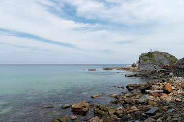 View of the rocky seaside