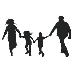 Family Silhouette Illustration