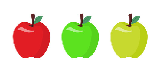 Vector illustration set of apple