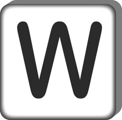 Square letter alphabet w